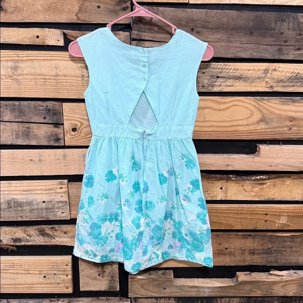 GAP Girls Blue Floral Print‎ Fit And Flare Dress Size Large (10) NWT